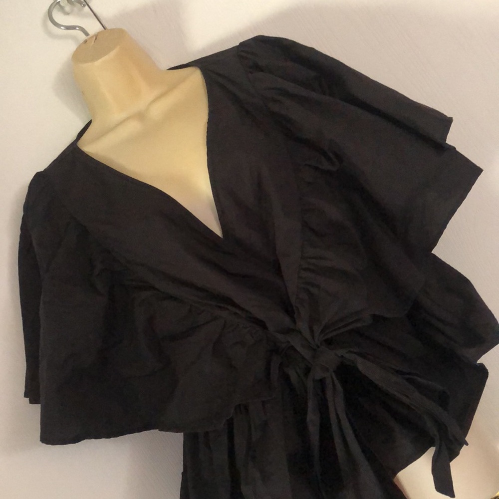 Eloquii woman’s black tie front wrap  blouse - Picture 9 of 13